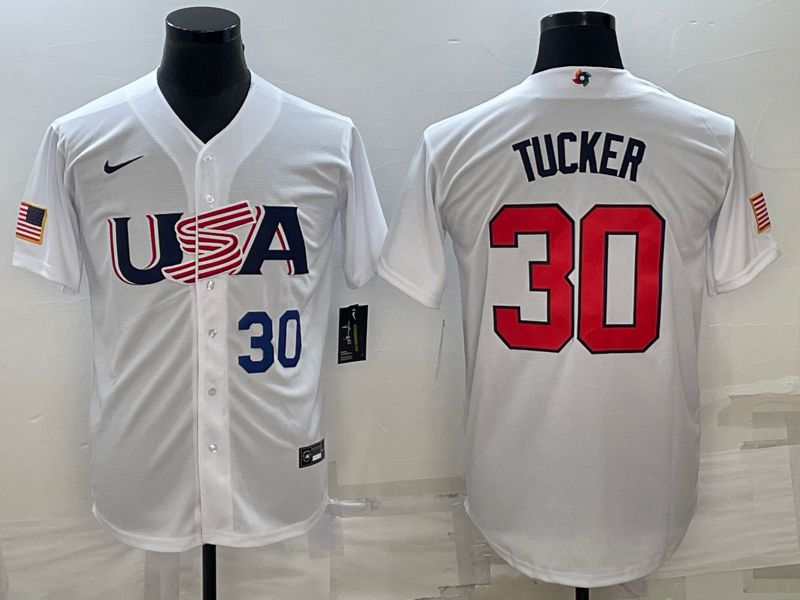 Men 2023 World Cub USA #30 Tucker White Nike MLB Jersey